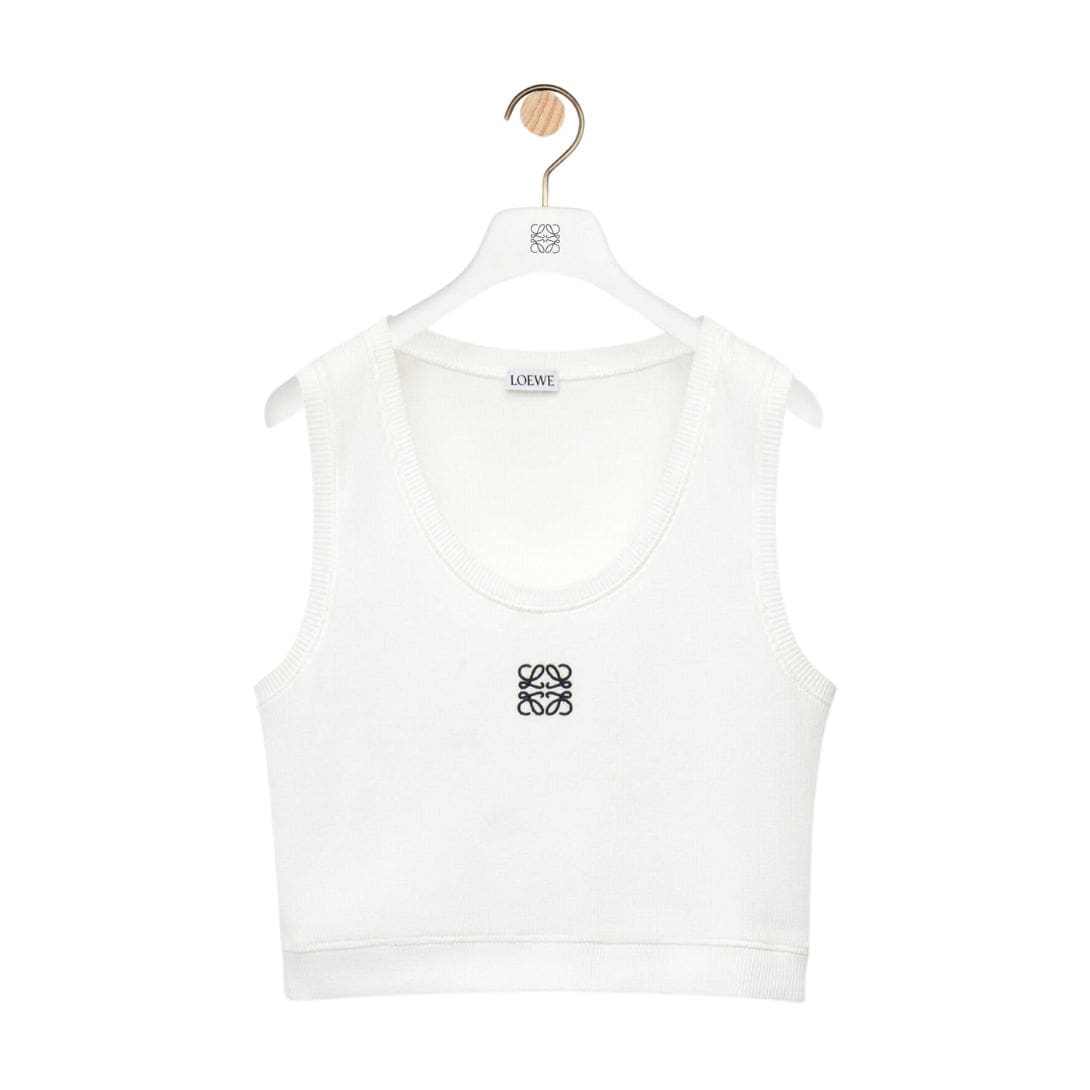 LOEWE ANAGRAM CROP TANK TOP IN COTTON