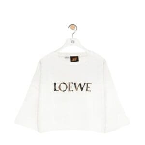 LOEWE CROPPED T SHIRT IN COTTON BLEND