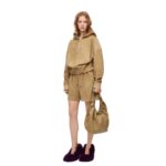 LOEWE DRAPED SUEDE HOODIE