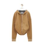 LOEWE DRAPED SUEDE HOODIE
