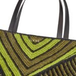 LOEWE XL PUZZLE FOLD TOTE BAG IN RAFFIA