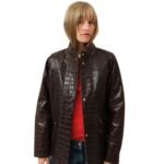 SAKS POTTS BABA JACKET BROWN CROCO