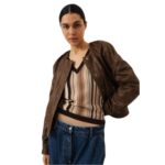 SAKS POTTS MICK JACKET BROWN CROCO