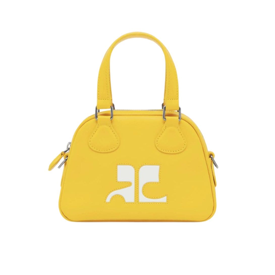 COURREGES MINI LEATHER BOWLING BAG