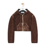 LOEWE DENIM CROPPED HOODED JACKET