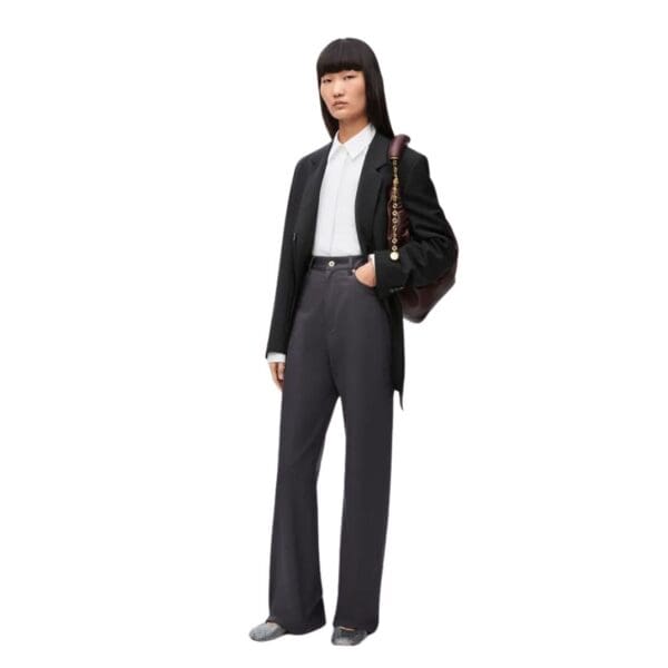 LOEWE DOUBLE BREASTED WOOL AND MOHAIR JACKET