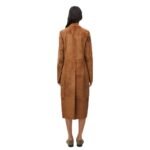 LOEWE DOUBLE BREASTED COAT IN SUEDE CALFSKIN