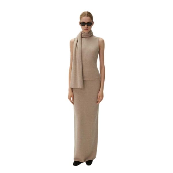 MAGDA BUTRYM KNITWEAR MAXI SKIRT IN BEIGE