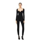 MAGDA BUTRYM SILK KNIT BUSTIER JUMPSUIT IN BLACK