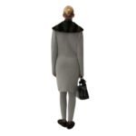 MAGDA BUTRYM FAUX FUR TRIM CASHMERE CARDIGAN IN LIGHT GREY