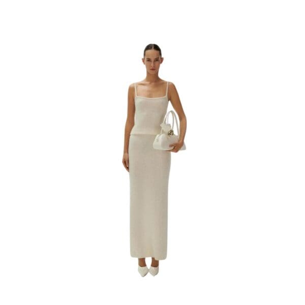 MAGDA BUTRYM MOHAIR BLEND KNIT TANK TOP IN CREAM
