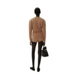 MAGDA BUTRYM MOHAIR CABLE KNIT MINI SHORTS IN CARAMEL