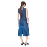 MARINE SERRE REGENERATED DENIM EVENING DRESS