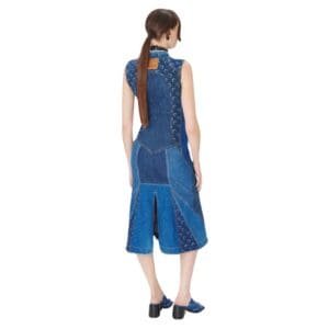 MARINE SERRE REGENERATED DENIM EVENING DRESS