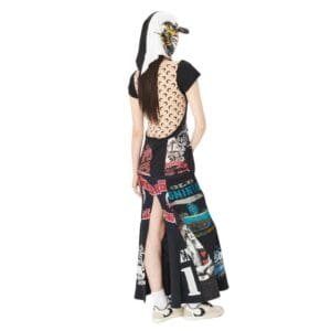 MARINE SERRE REGENERATED GRAPHIC T SHIRT MAXI DRESS
