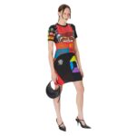 MARINE SERRE REGENERATED GRAPHIC T SHIRT MINI DRESS