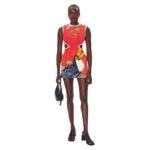 MARINE SERRE REGENERATED JACQUARD TOWEL MINI DRESS