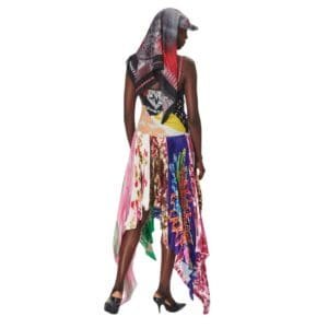 MARINE SERRE REGENERATED JERSEY DRAPED DRESS