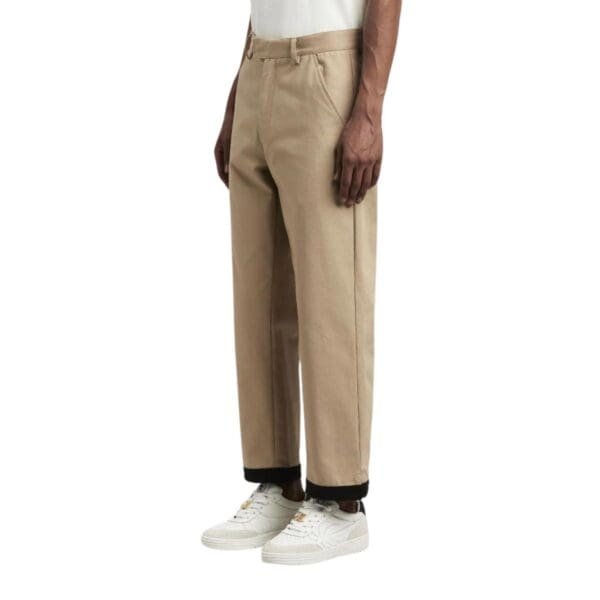 PALM ANGELS COTTON STRAIGHT LEG PANTS