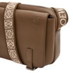 LOEWE XS MILITARY MESSENGER BAG IN SUPPLE SMOOTH CALFSKIN AND JACQUARD