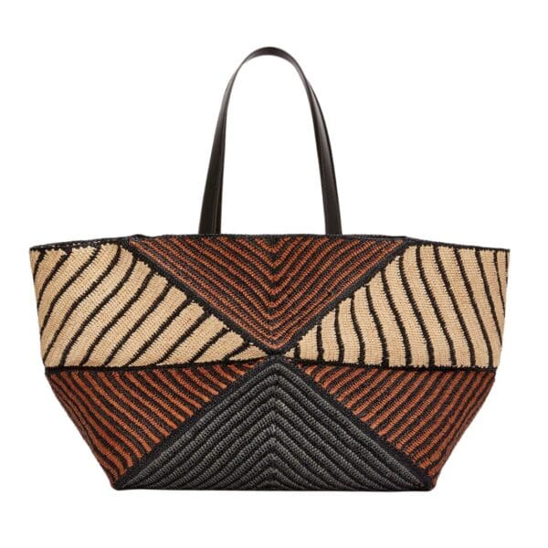 LOEWE XXL PUZZLE FOLD TOTE BAG IN RAFFIA