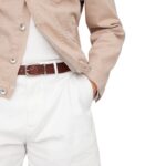 BRUNELLO CUCINELLI BARK EFFECT CALFSKIN BELTS