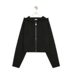 LOEWE ANAGRAM WOOL SWEATSHIRT WITH ZIP HOOD