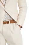 BRUNELLO CUCINELLI REVERSED CALFSKIN BRAIDED BELT WITH TIP