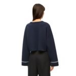 LOEWE CROPPED DIAMOND PATTERNED SWEATER IN WOOL