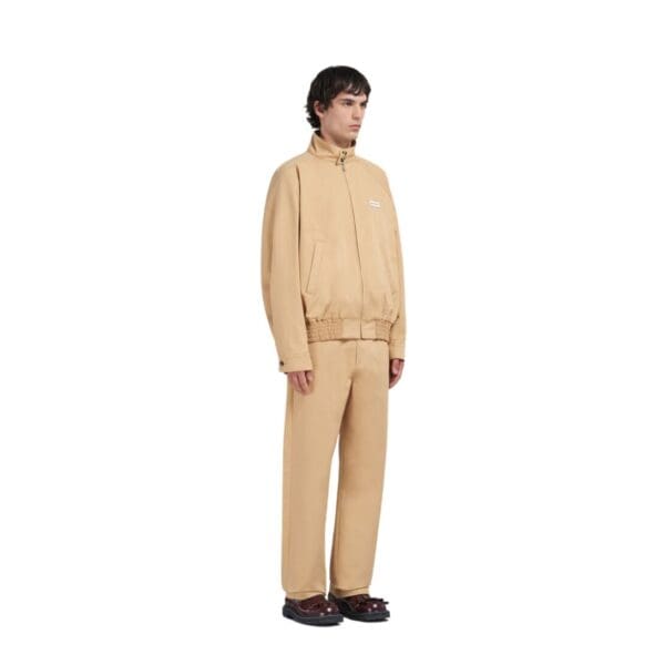 MARNI BEIGE ORGANIC GABARDINE OVERSIZED BOMBER