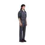 MARNI BLUE CHECKED WOOL AND COTTON OVERSHIRT