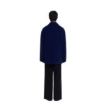 MARNI BLUE WOOL FELT CABAN COAT