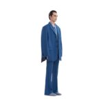 MARNI BLUE WOOL MOHAIR BLAZER WITH MARNI MENDING