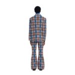 MARNI BROWN AND BLUE CHECKED TECHNO KNIT BLAZER