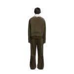 MARNI GREEN SUEDE JACKET WITH SHEARLING COLLAR