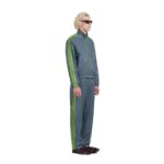 MARNI TEAL NAPPA BOMBER WITH CONTRAST STRIPES