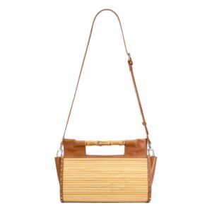 FENG CHEN BAMBOO HANDBAG WITH BAMBOO ROOTS
