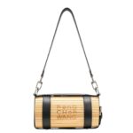 FENG CHEN BLACK LOGO STRAP BAMBOO BAG