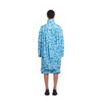 MARNI LIGHT BLUE GATHERED TAFFETA PARKA WITH REVERIE PRINT