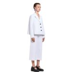 MARNI WHITE A LINE CADY JACKET WITH BACK PLEAT