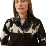 SAKS POTTS GIO COAT — BROWN WHITE COW