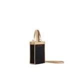 MARNI BLACK AND BEIGE JACQUARD MINI SHOULDER BAG