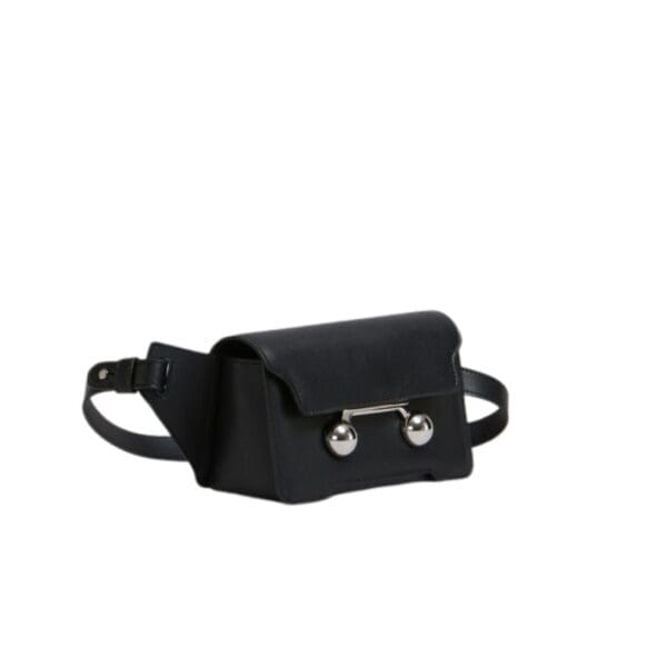 MARNI BLACK LEATHER TRUNKAROO CROSSBODY BAG