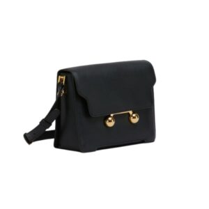 MARNI BLACK LEATHER TRUNKAROO MEDIUM SHOULDER BAG