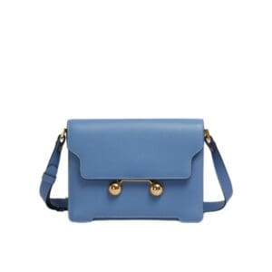 MARNI BLUE LEATHER TRUNKAROO MEDIUM SHOULDER BAG