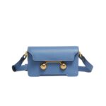 MARNI BLUE LEATHER TRUNKAROO MEDIUM SHOULDER BAG