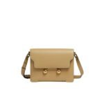 MARNI CAMEL LEATHER TRUNKAROO MEDIUM SHOULDER BAG