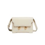 MARNI CREAM LEATHER TRUNKAROO MEDIUM SHOULDER BAG