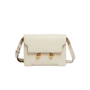 MARNI CREAM LEATHER TRUNKAROO MEDIUM SHOULDER BAG
