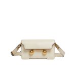 MARNI CREAM LEATHER TRUNKAROO MINI SHOULDER BAG